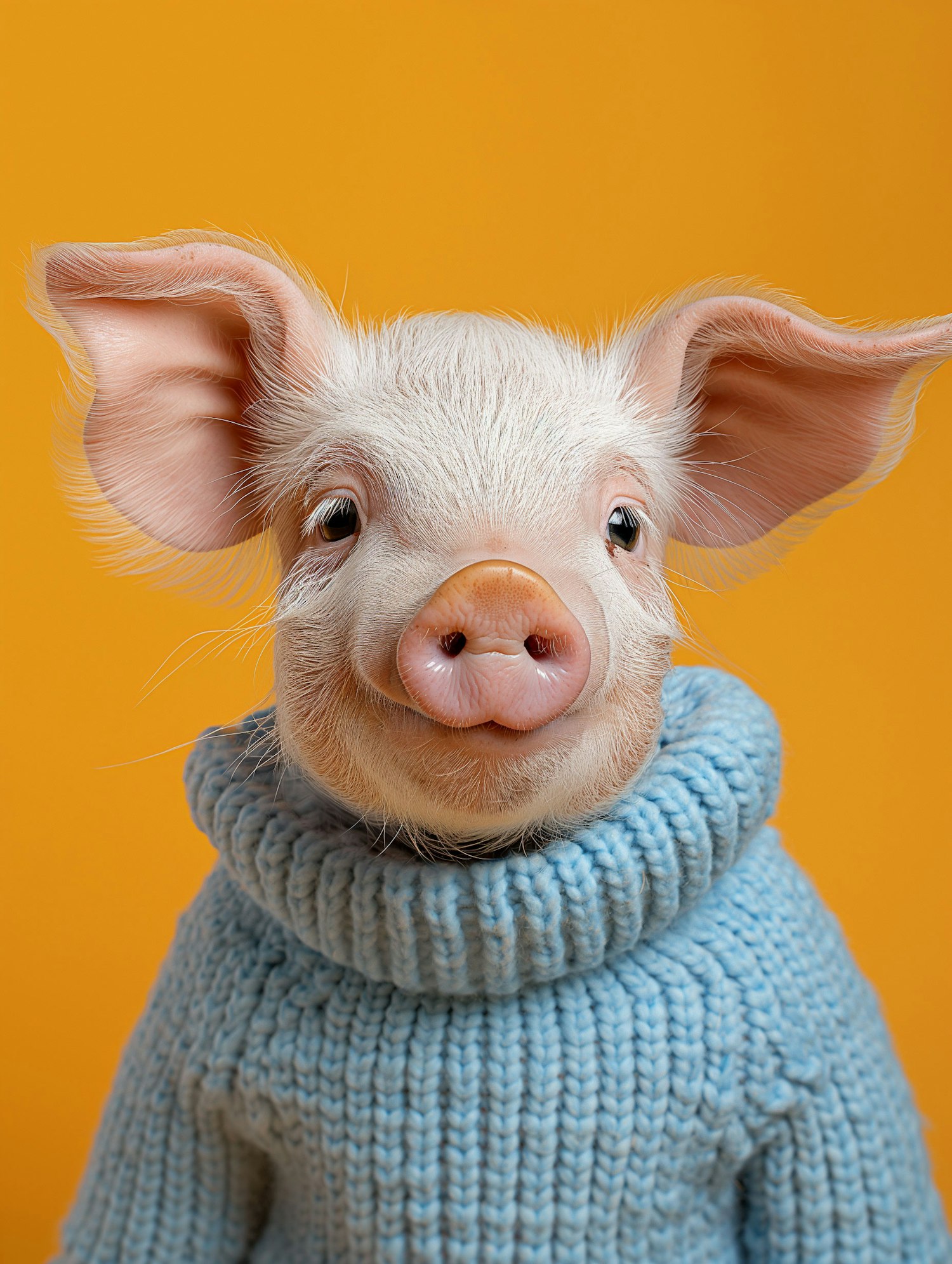 Adorable Piglet in Blue Sweater