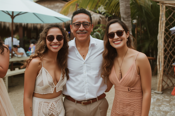 Cheerful Group at a Beach Gathering