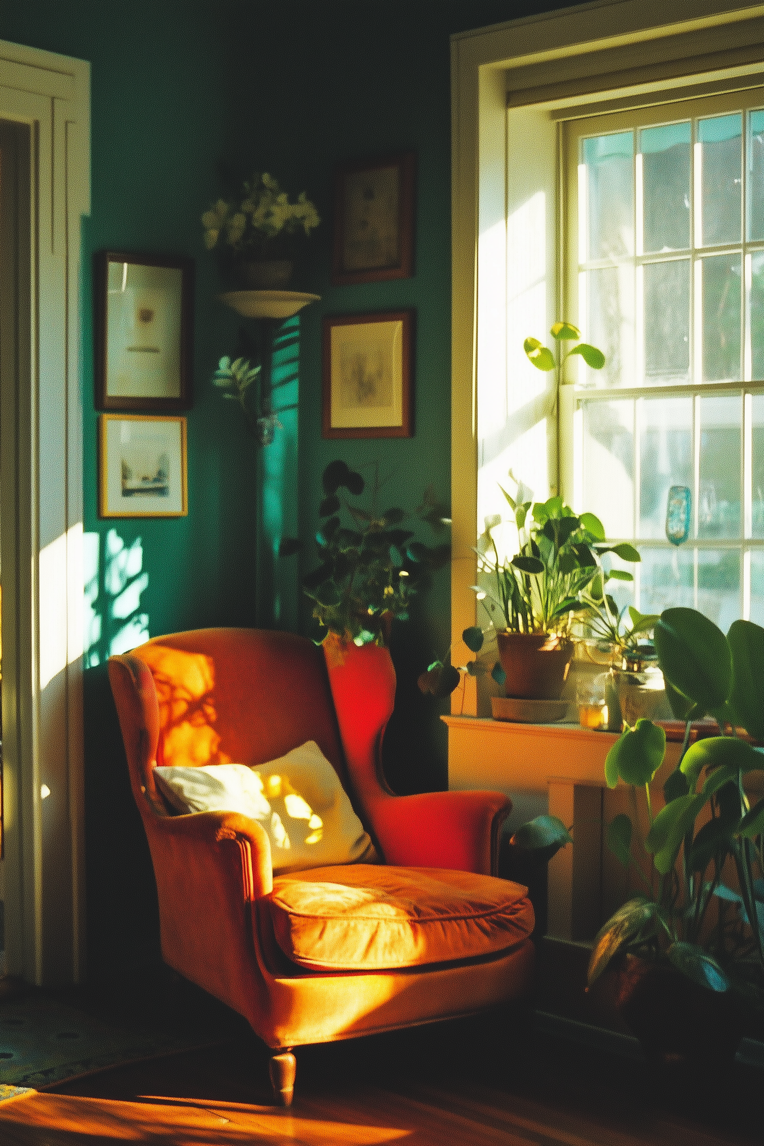 Cozy Interior with Orange Armchair