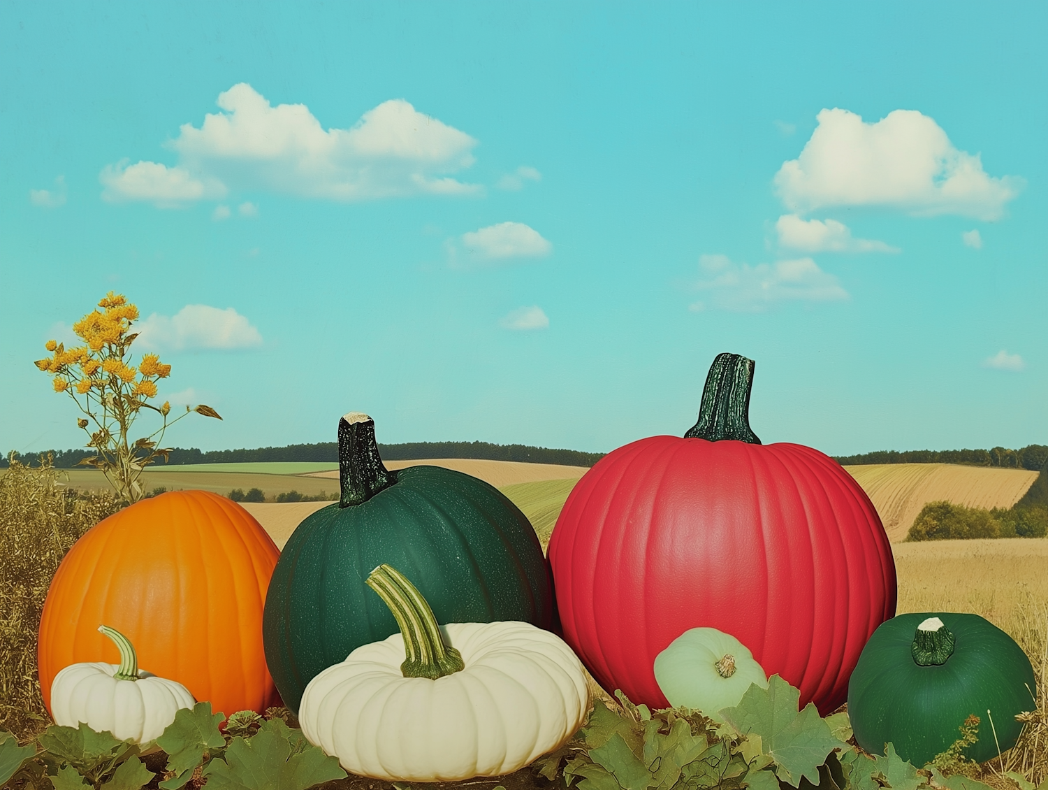 Colorful Pumpkin Display