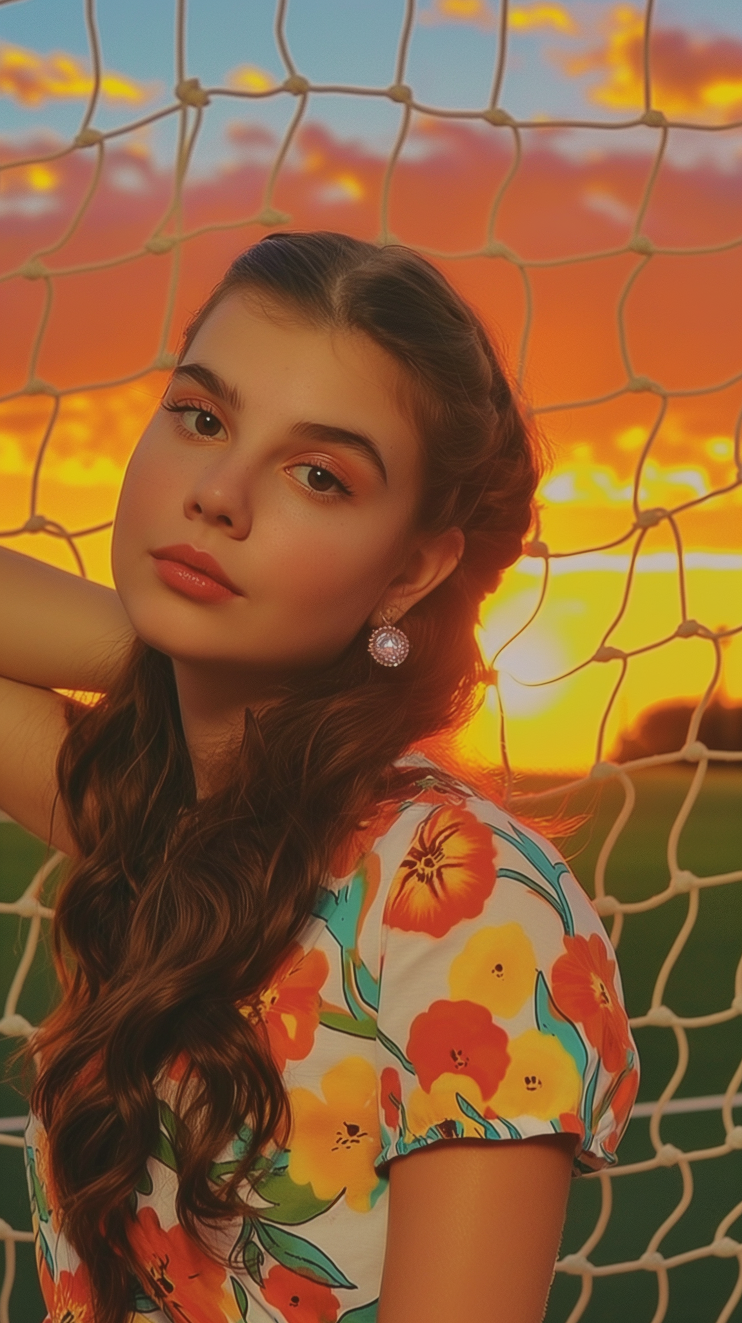 Contemplative Woman Against Sunset