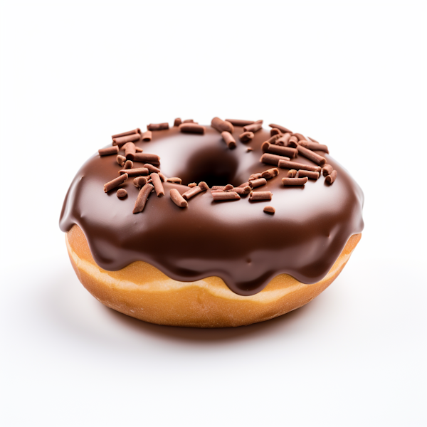 Glossy Chocolate-Frosted Sprinkled Doughnut