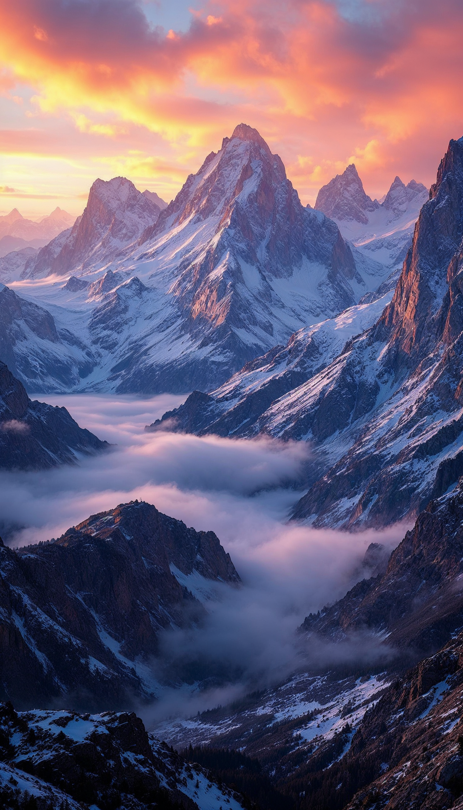 Mountain Landscape at Sunrise