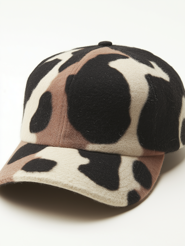 Cow-Print Baseball Cap