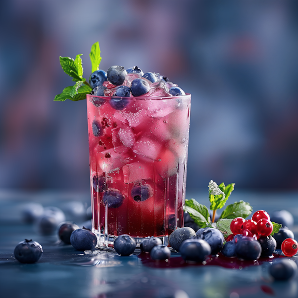 Berry-Infused Beverage with Fresh Mint