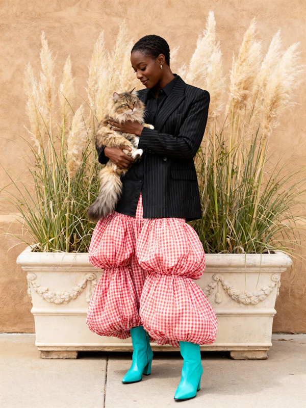 Person with Fluffy Cat