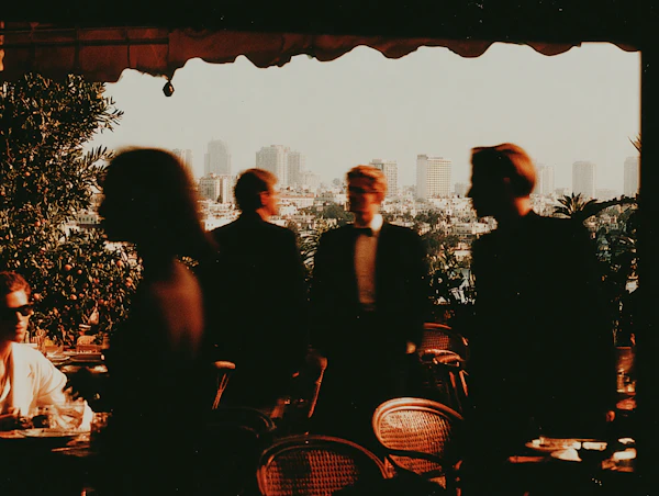 Urban Café Evening Scene