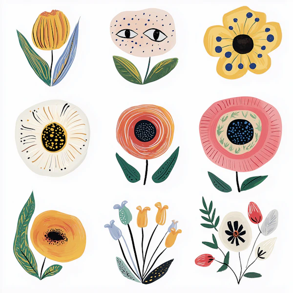 Stylized Flower Grid