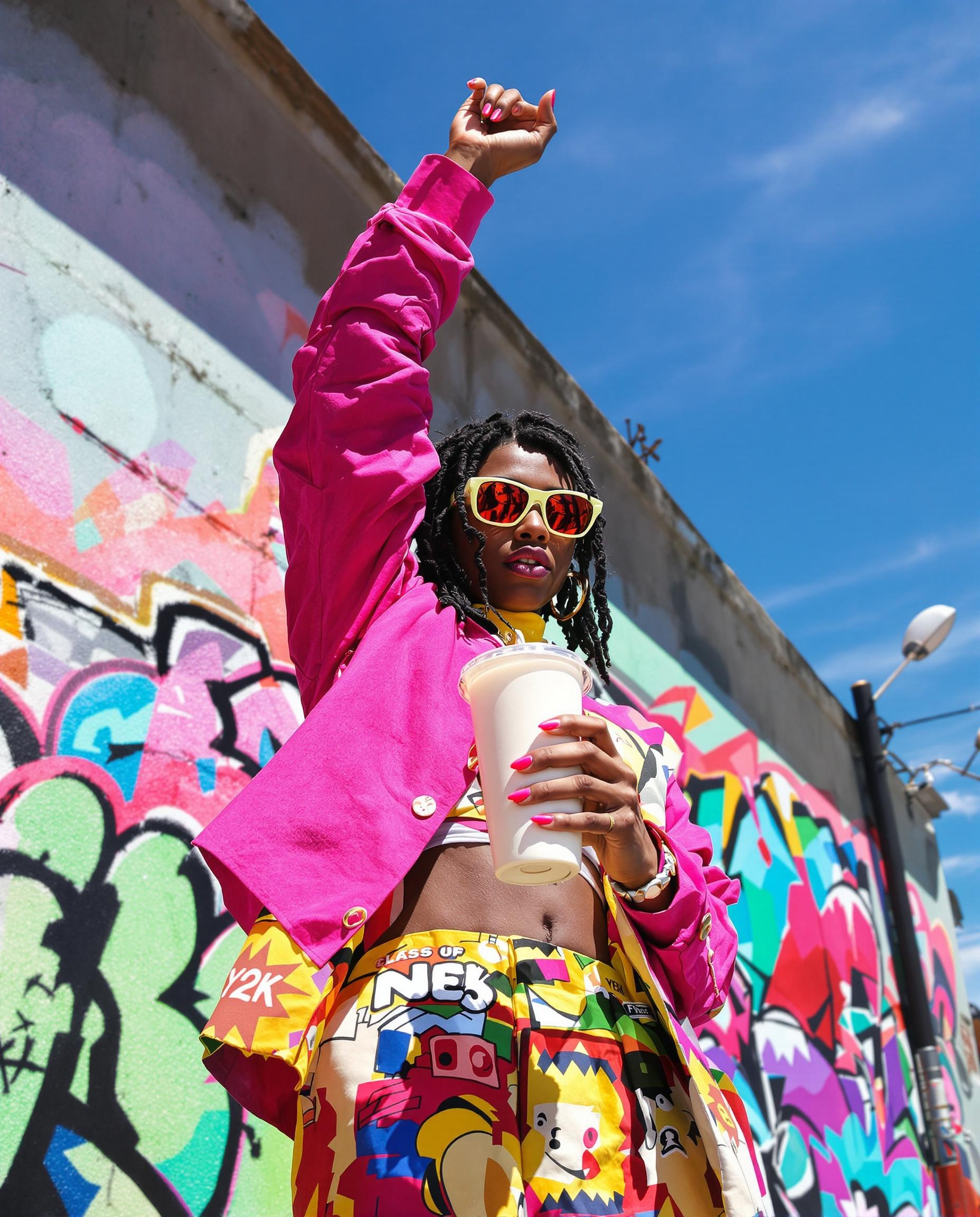 Stylish Graffiti Pose Photo on Lummi