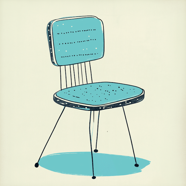 Retro Turquoise Chair Illustration