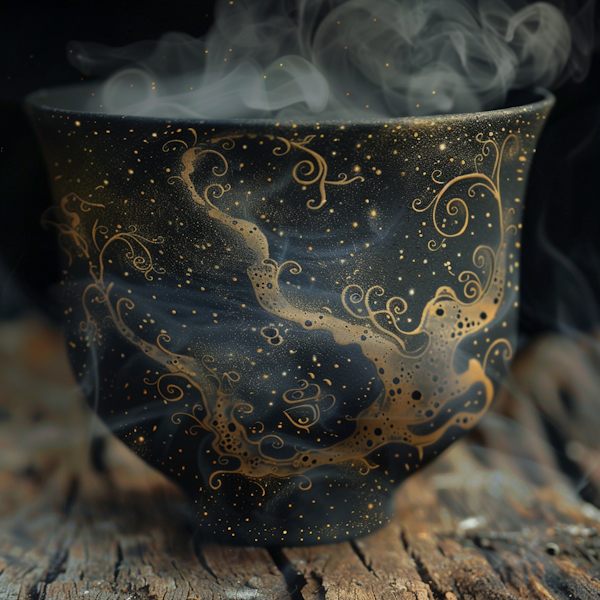 Ornate Ceramic Bowl with Steam