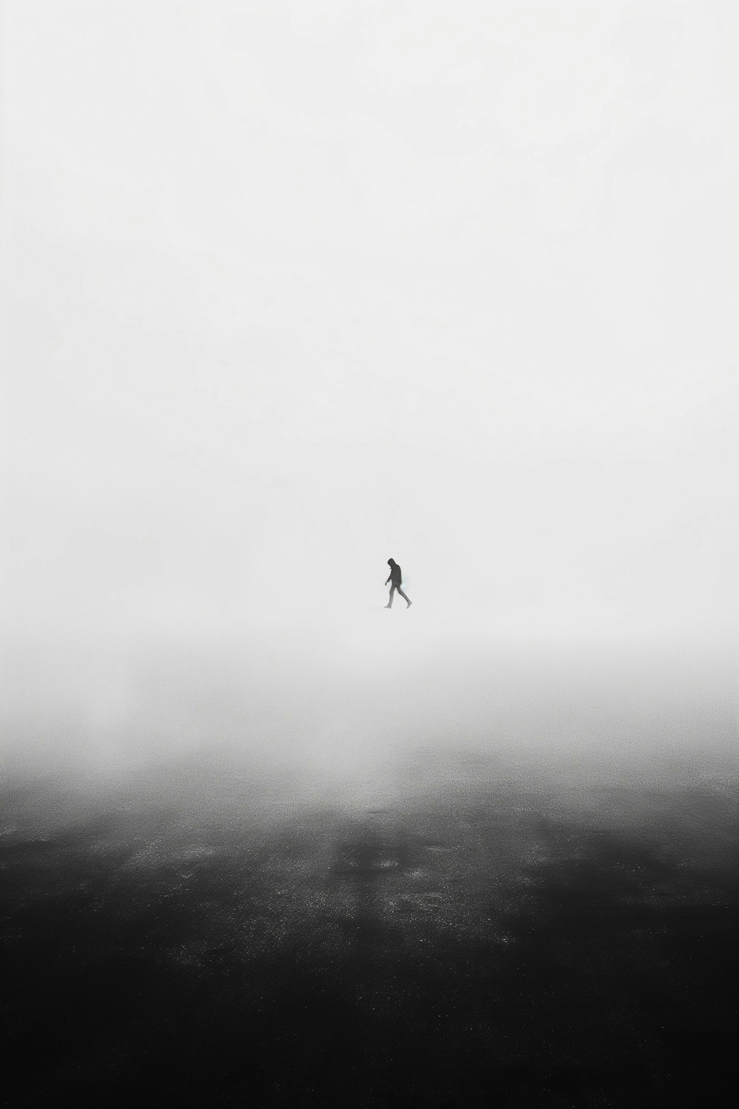 Solitude in Foggy Landscape