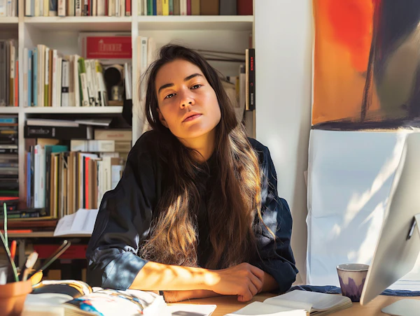 Woman at Her Personal Workspace