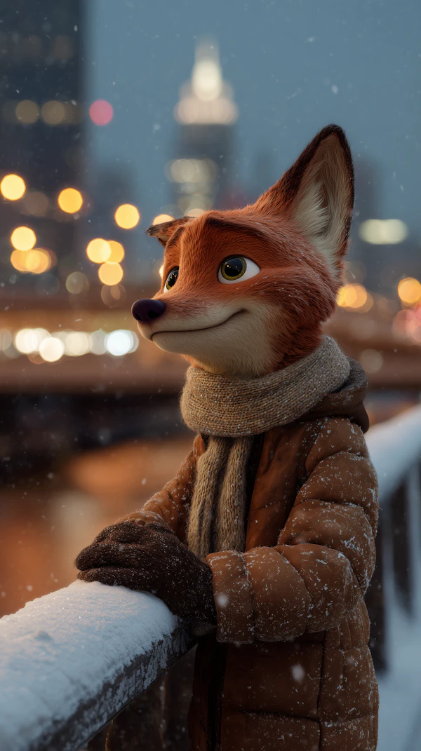 Thoughtful Fox in Snow
