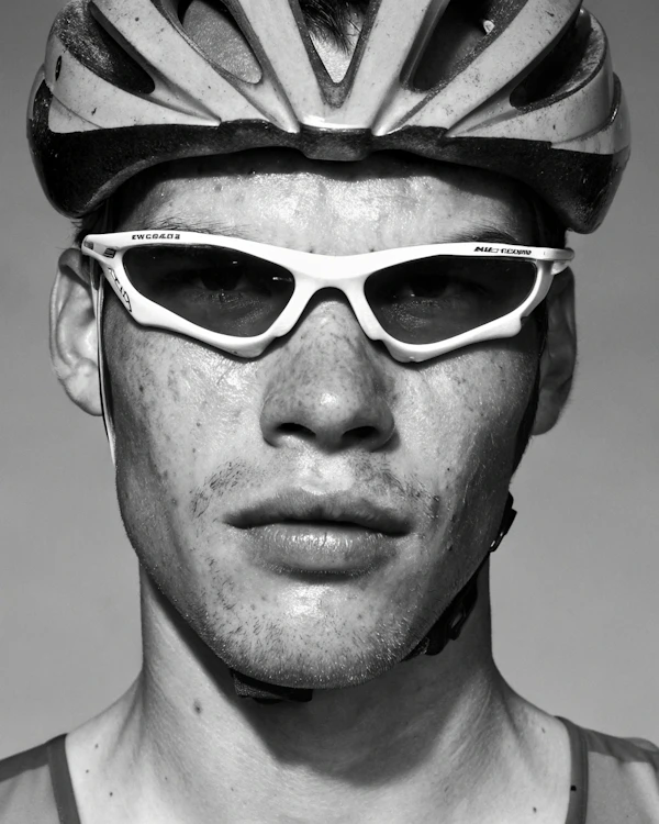 Cyclist Portrait Close-Up