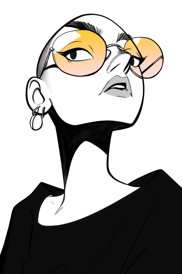 Stylized Portrait with Sunglasses