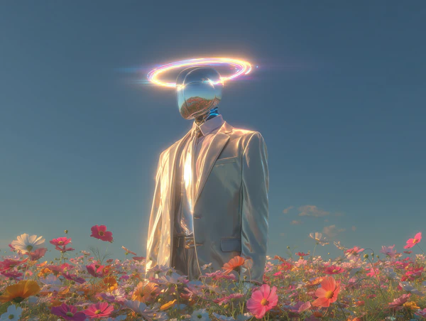 Surreal Metallic Figure