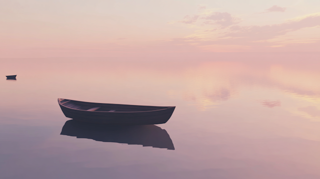 Serene Boats at Sunrise