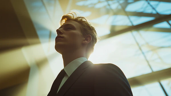 Man in Modern Setting
