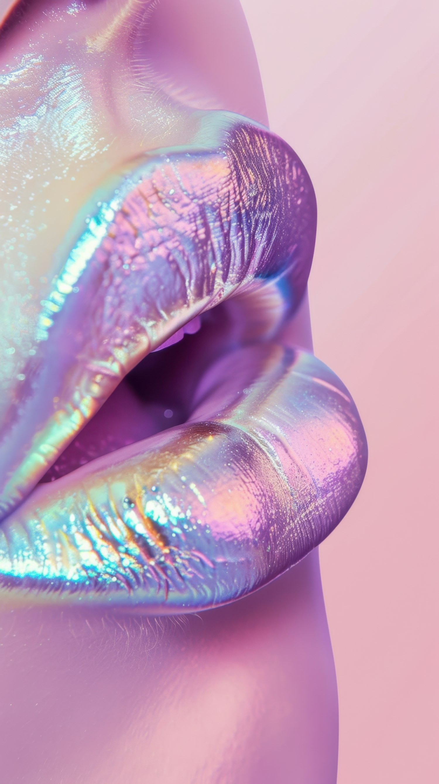 Iridescent Lips Close-Up