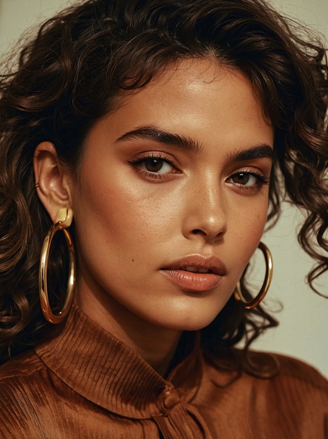 Portrait of a Woman with Curly Hair