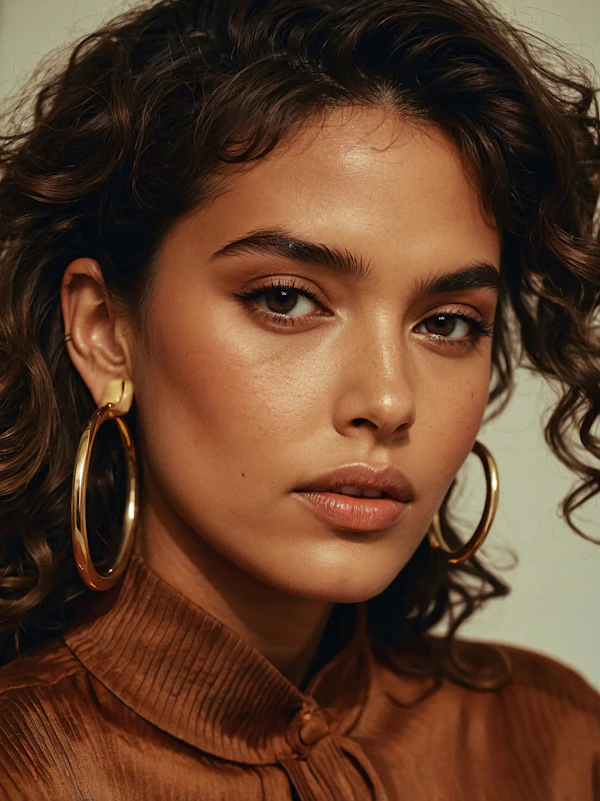 Portrait of a Woman with Curly Hair