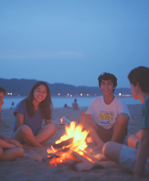 Beach Campfire Gathering