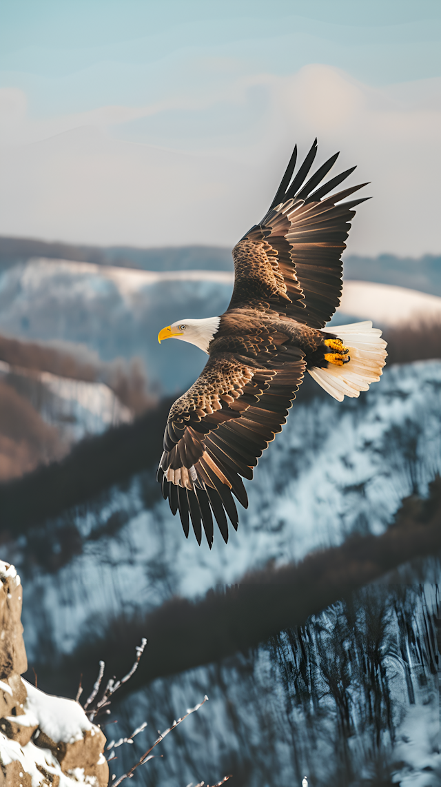 Majestic Bald Eagle in Flight