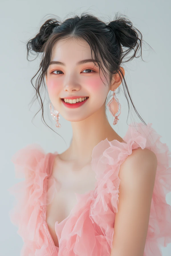 Smiling Woman in Pink