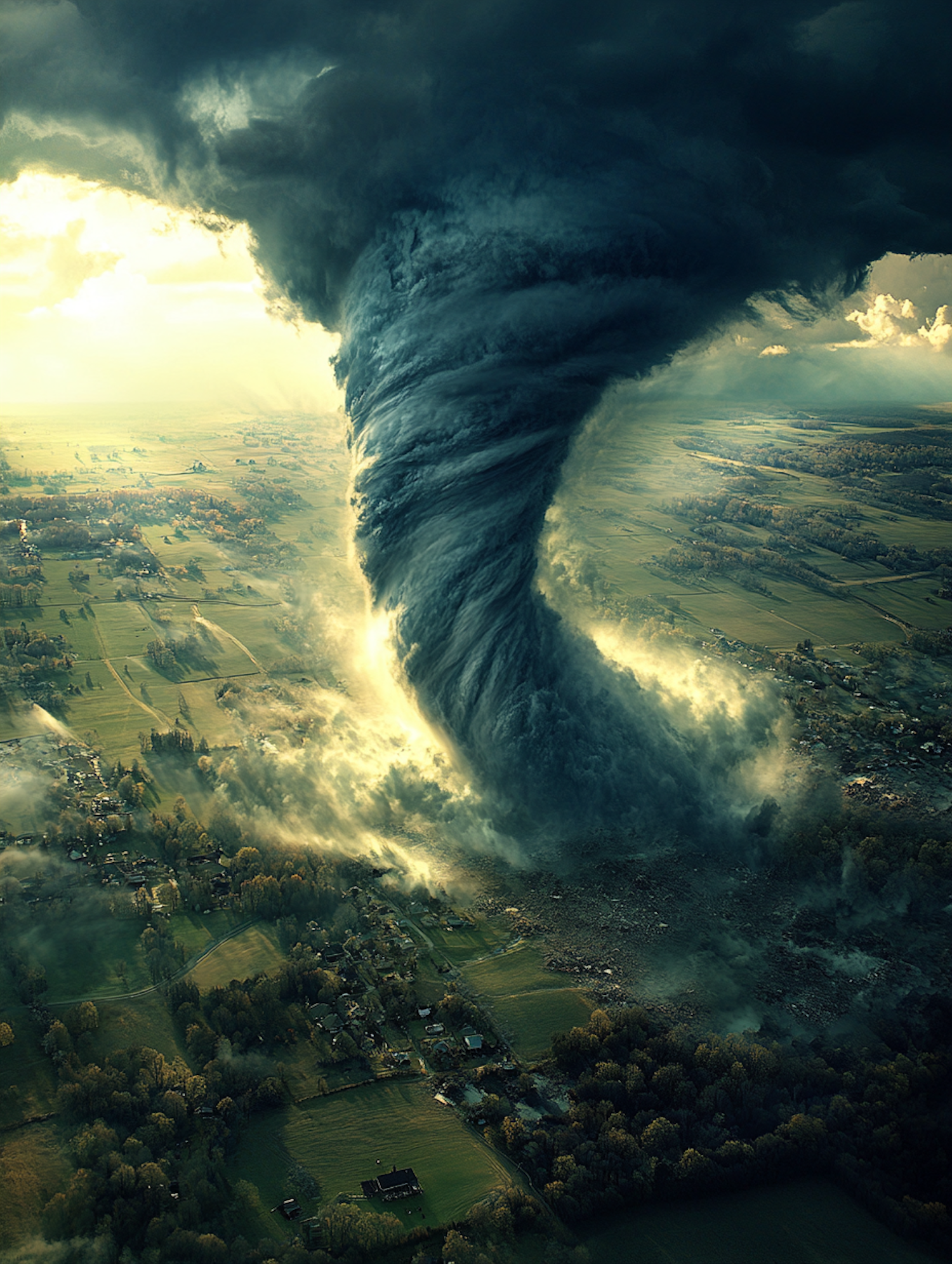 Tornado Over Landscape