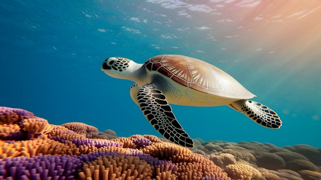 Underwater Turtle Scene