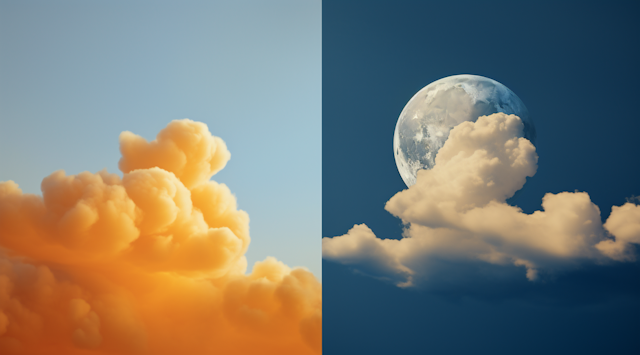 Sunset Sunrise Twilight Moon Contrast