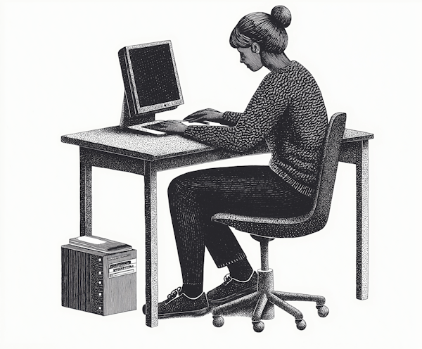 Woman Working on Computer