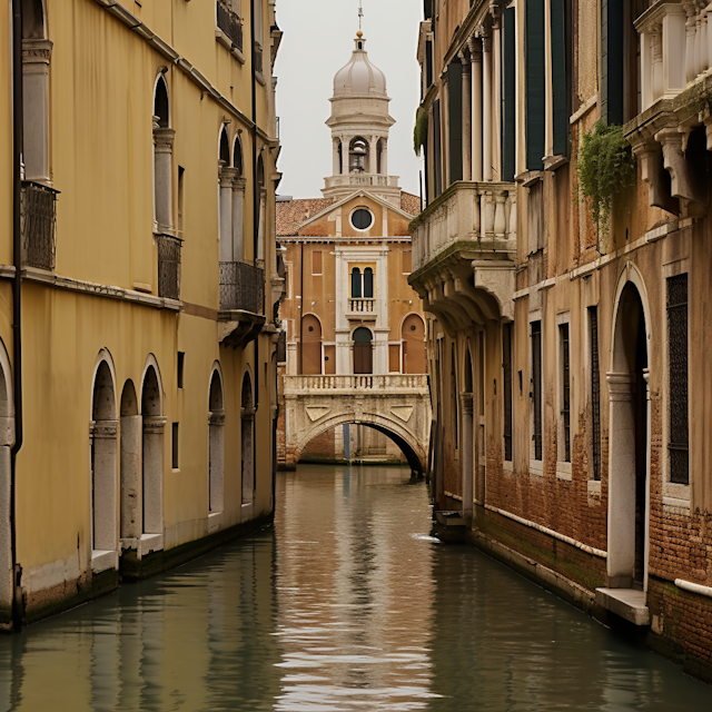 Serene Venice Canal with Antique Bridges and Buildings