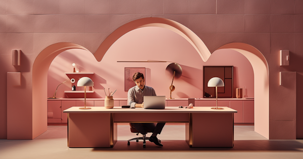 Modern Pink Executive Workspace