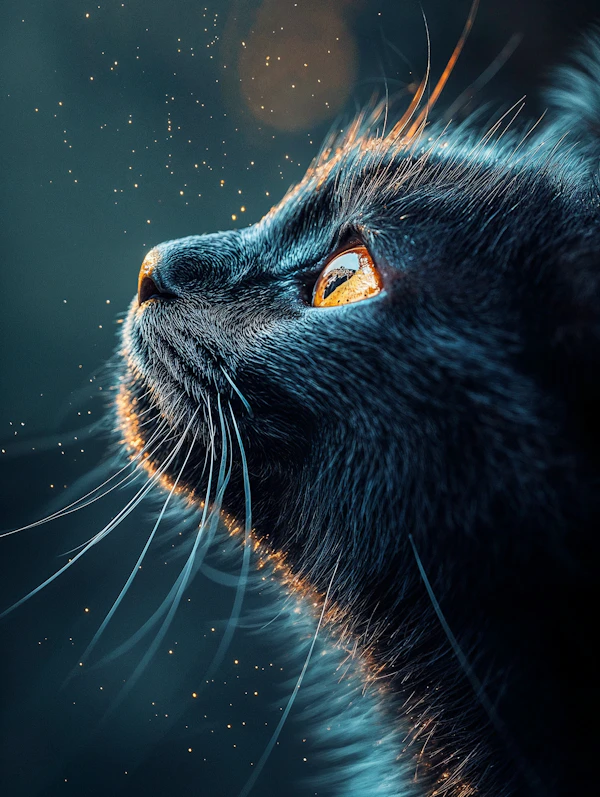 Golden Glow Black Cat