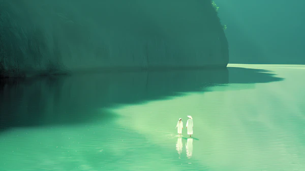 Serene Waterscape with Figures