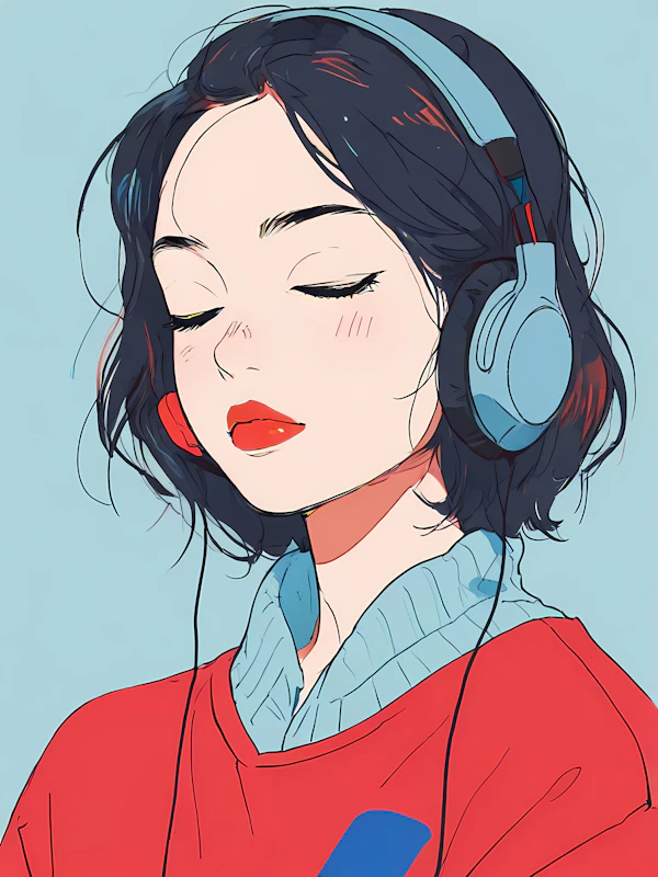 Stylized Woman Listening
