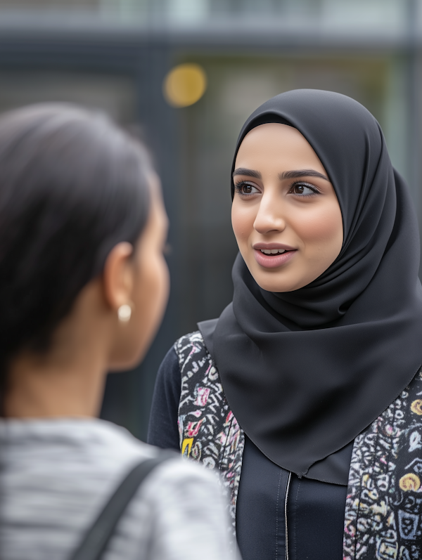 Engaged Conversation Between Two Women