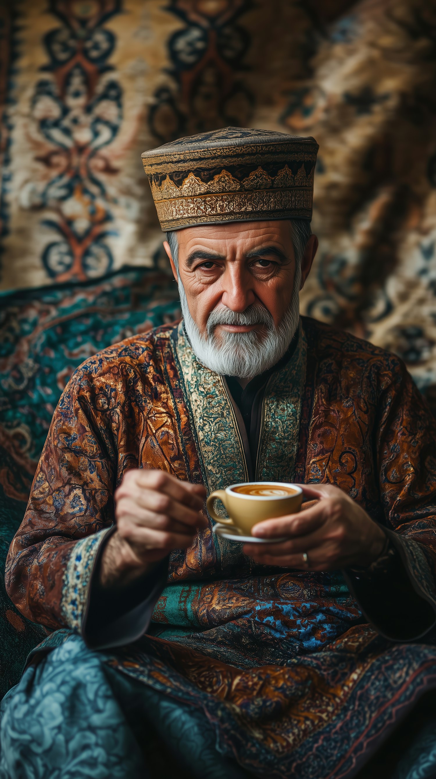 Elderly Man in Traditional Attire