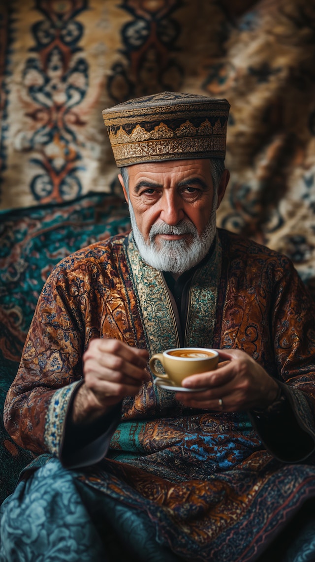 Elderly Man in Traditional Attire