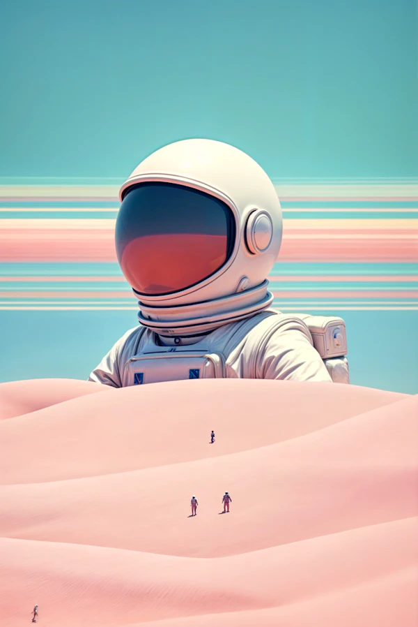 Surreal Astronaut Desert Scene
