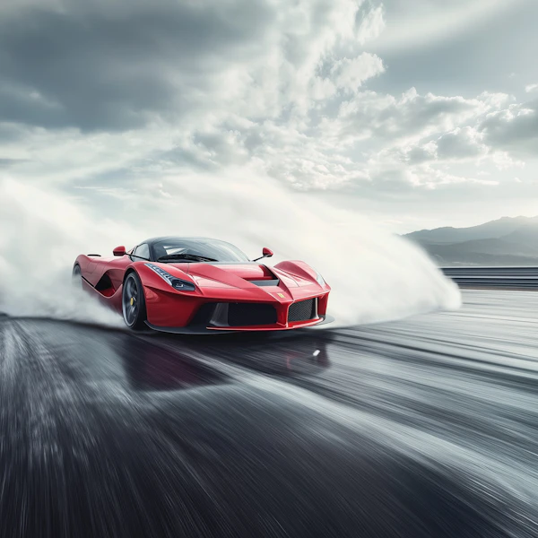 Red Ferrari Drifting