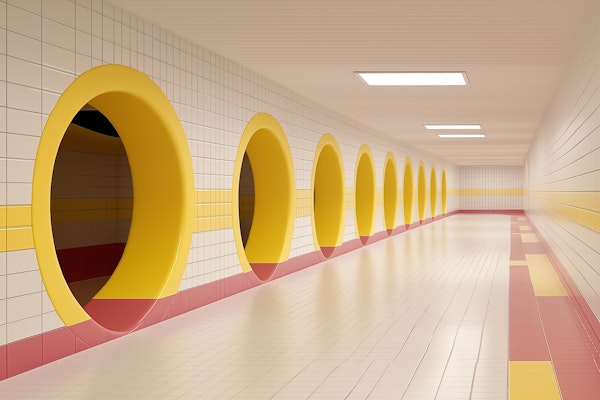 Modern Tiled Corridor