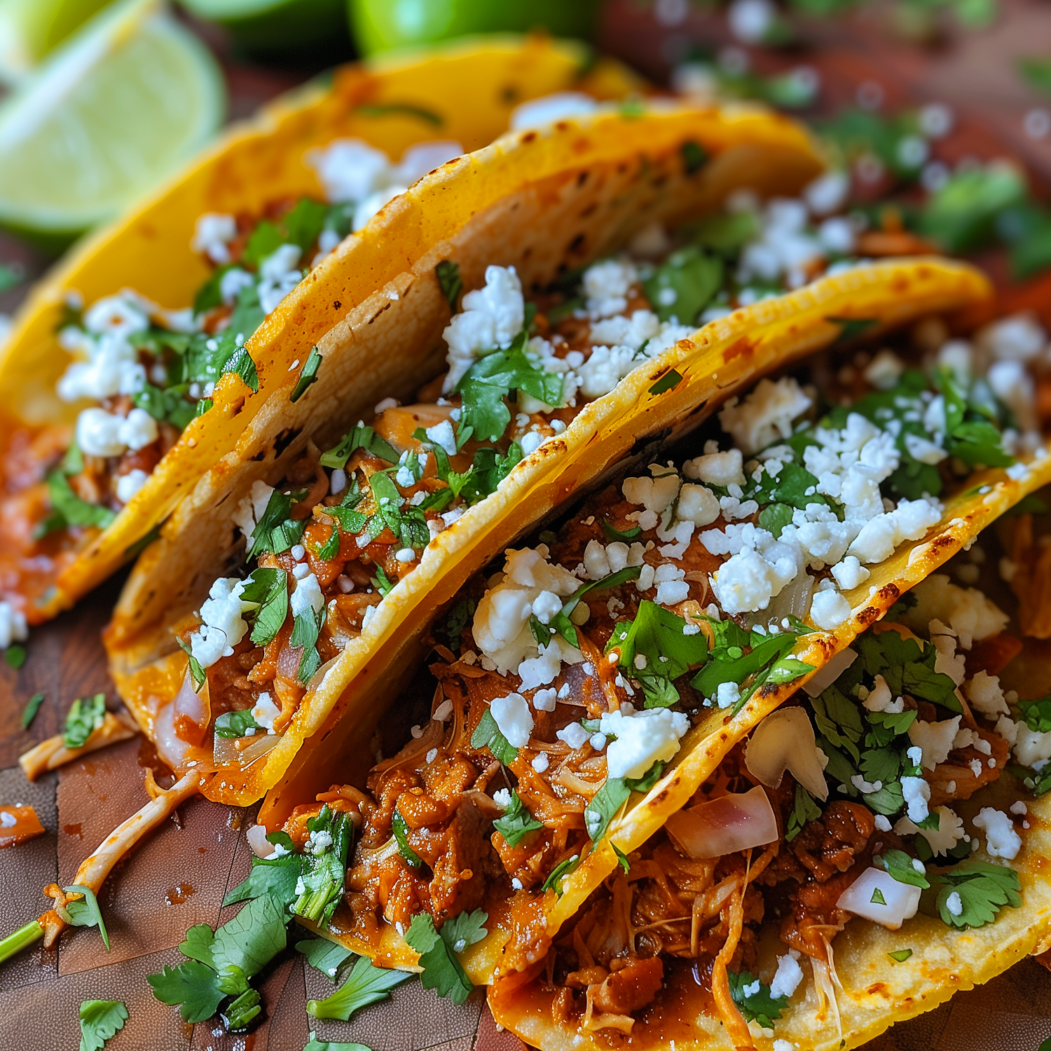 Close-Up of Three Filled Tacos