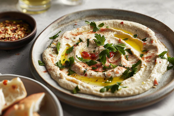 Elegant Hummus Dish Presentation