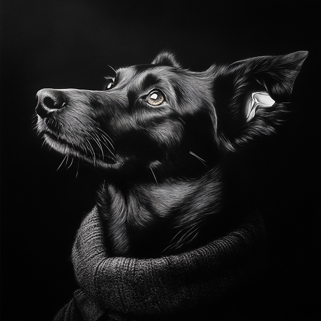 Black and White Dog Portrait