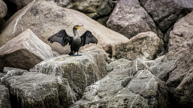 Cormorant on Rock