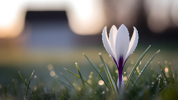 White Crocus Close-Up