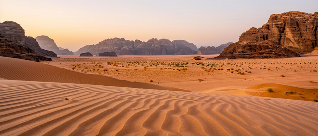 Desert Landscape at Sunrise/Sunset